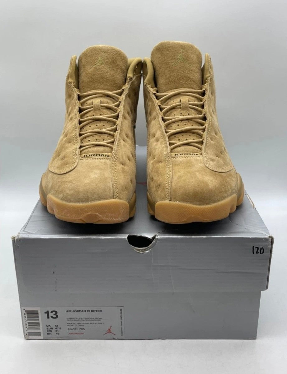 Jordan 13 Retro Wheat 13 (Lightly Worn Pre-Owned)JordanElemental Gold/Baroque Brown-Gum Yellow - Image 2
