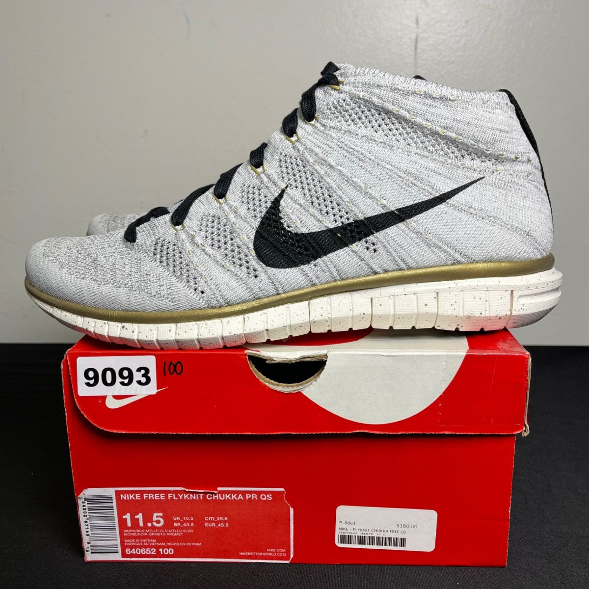 Nike Free Flyknit Chukka PR QS 'Gold Trophy Pack' (Size 11.5) - Image 3