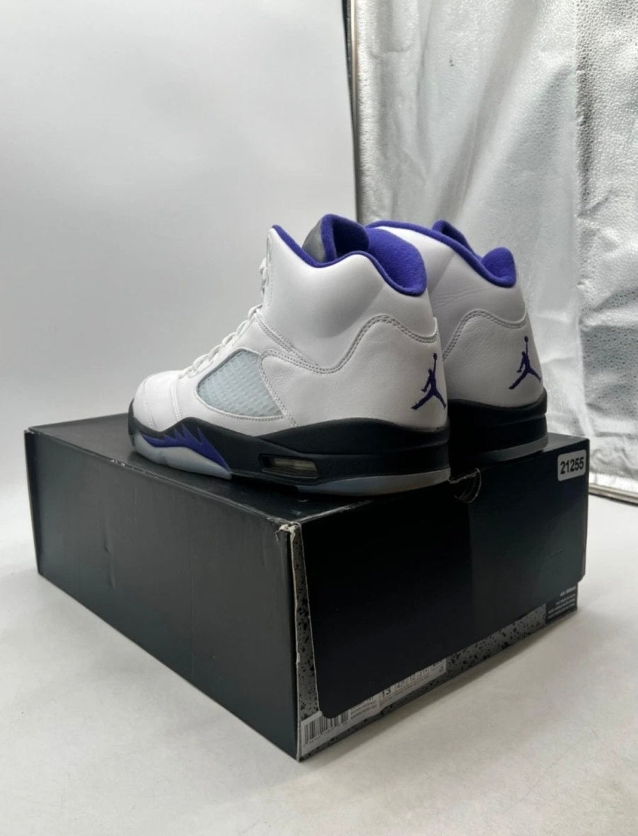 Jordan 5 Retro Dark Concord 13 (Heavily Worn Pre-Owned)JordanWhite/Dark Concord-Black - Image 6