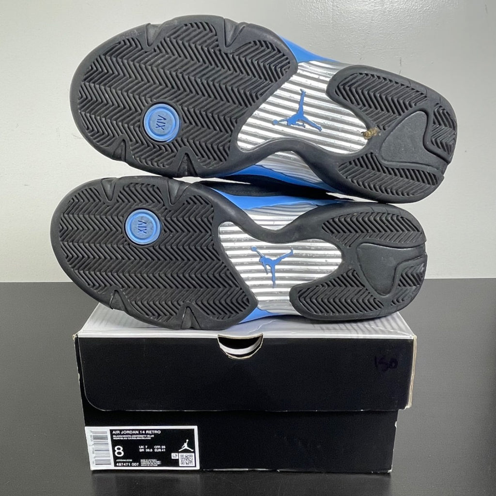 Jordan 14 Retro Black University Blue (2026) 8 (Moderately Worn Pre-Owned)JordanBlack/White/University Blue/Metallic Silver - Image 5