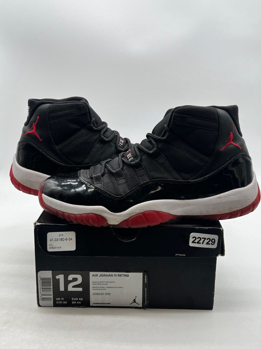 Jordan 11 Retro Playoffs (2012) 12 (Moderately Worn Pre-Owned)JordanBlack/Varsity Red-White - Image 1
