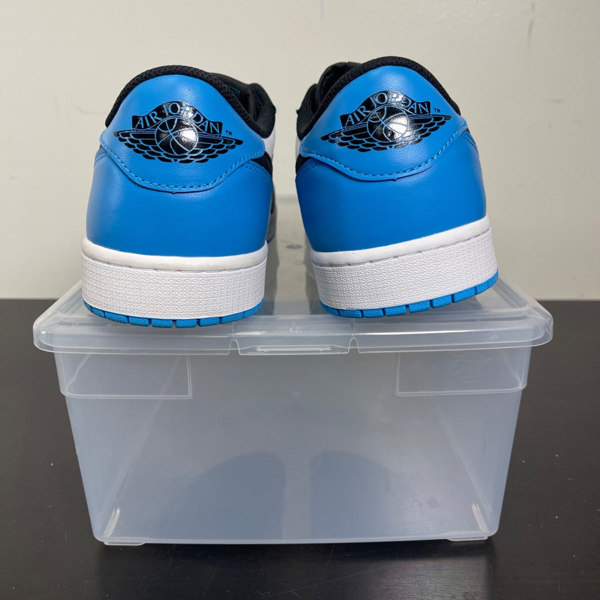 Jordan 1 Retro Low OG Black Dark Powder Blue 14 (New Pre-Owned)JordanWhite/Dark Powder Blue/Black - Image 4
