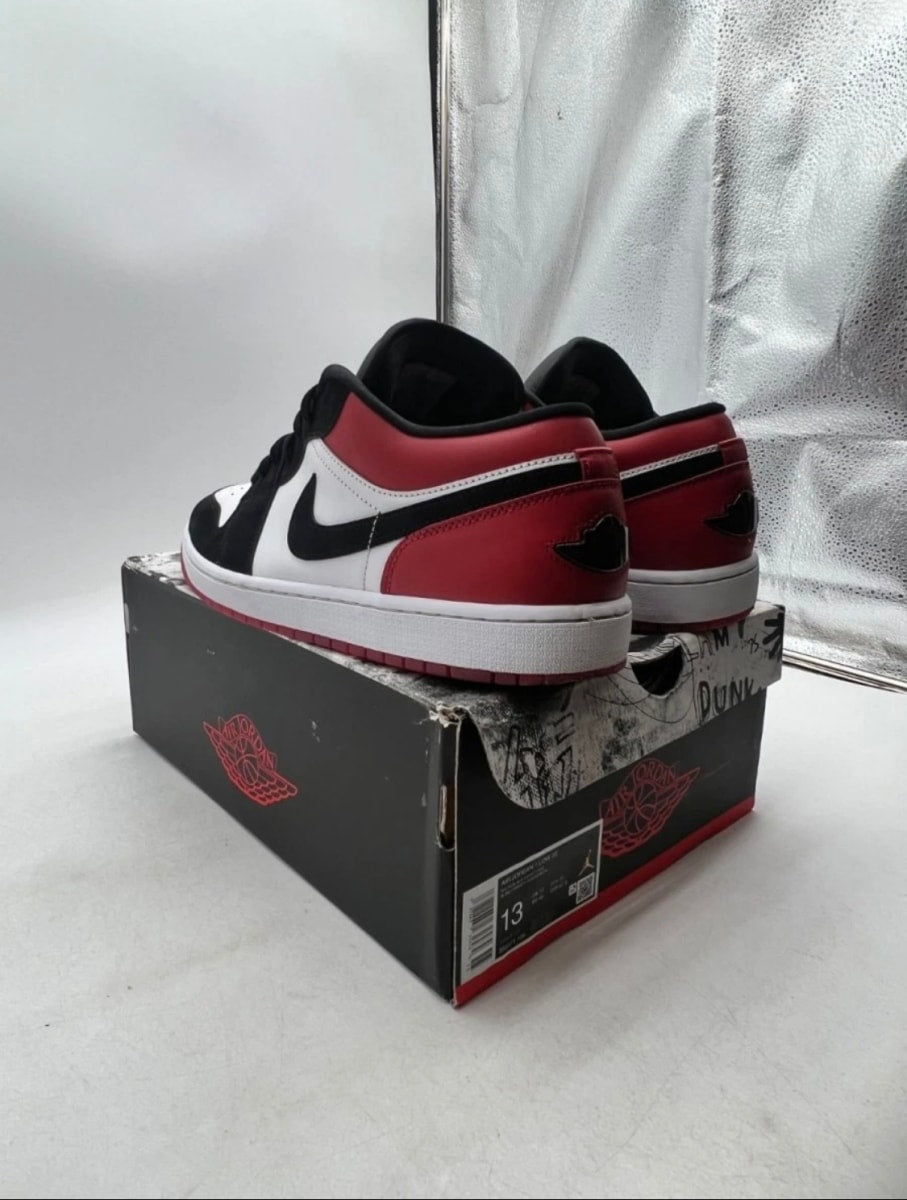 Jordan 1 Low SE Black Toe (2025) 13 (Heavily Worn Pre-Owned)JordanWhite/Black/Gym Red - Image 4