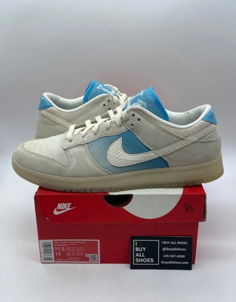 Nike Dunk Low SE LA 11.5 (Moderately Worn Pre-Owned)NikeSail/Pale Ivory/Baltic Blue - Image 1