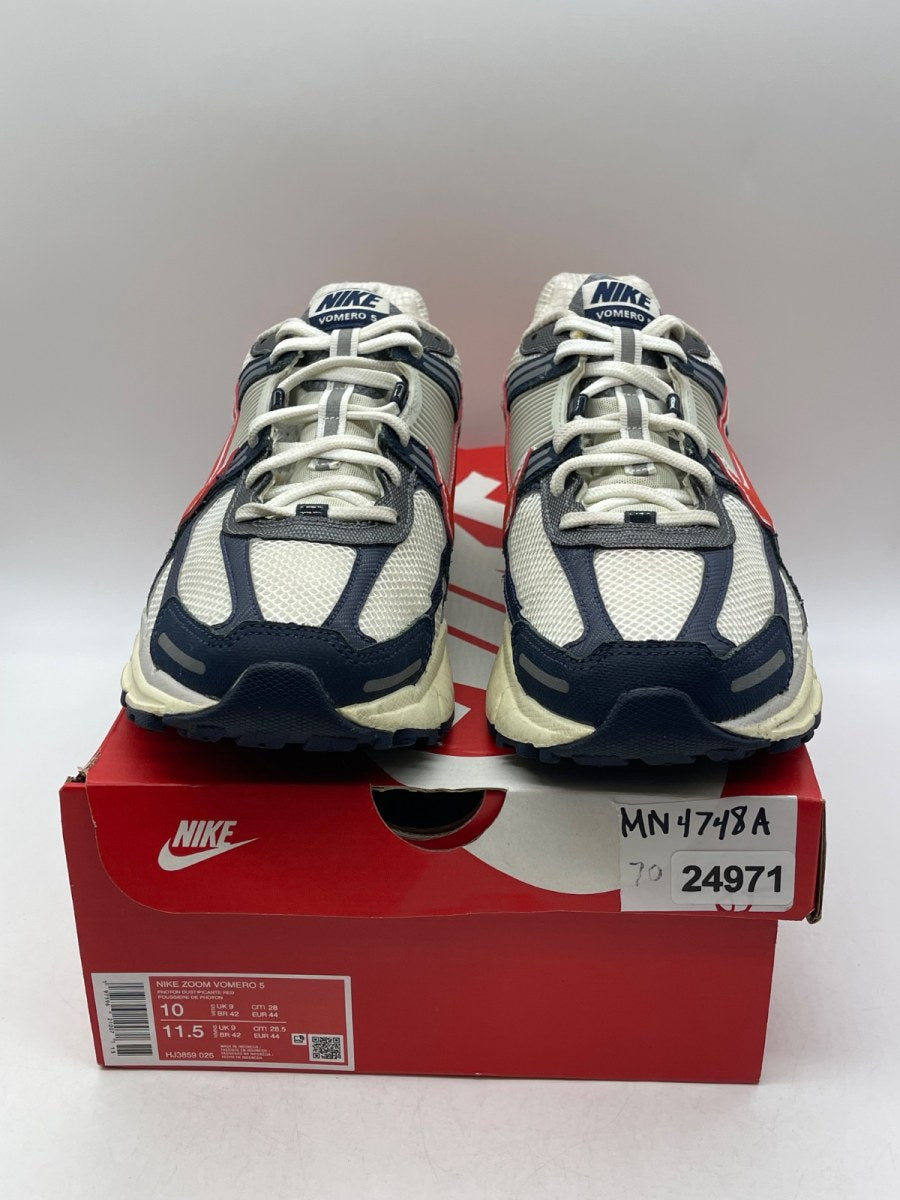 Nike Zoom Vomero 5 USA 10 (Moderately Worn Pre-Owned)NikePhoton Dust/ Picante Red/ Summit White - Image 2