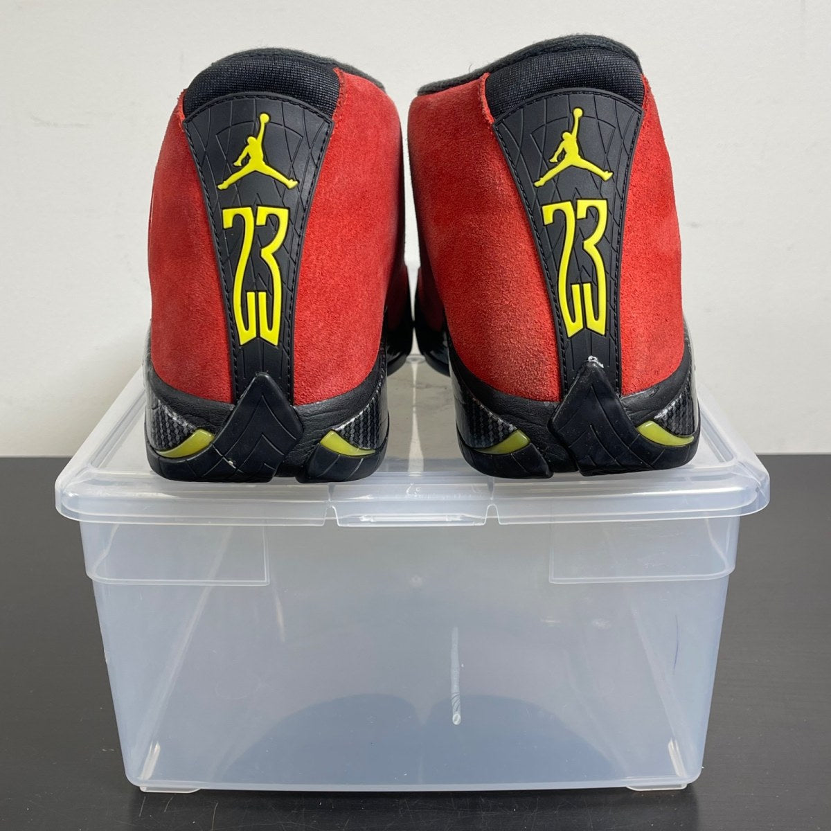Jordan 14 Retro Ferrari (2025) 8 (Moderately Worn Pre-Owned)JordanChallenge Red/Black-Vibrant Yellow-Anthracite - Image 4