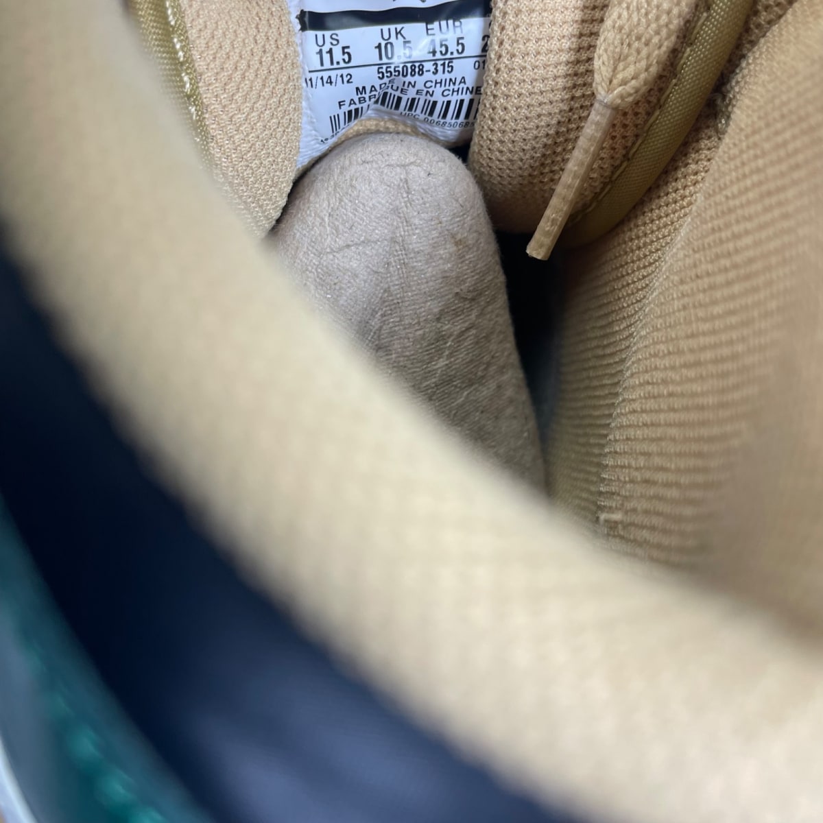 Jordan 1 OG Celtics 11.5 (Moderately Worn Pre-Owned)JordanClover/Metallic Gold/White/Black - Image 6