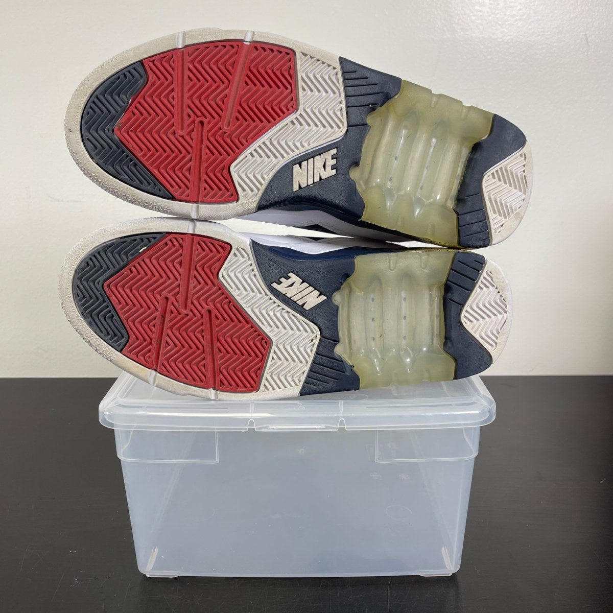 Nike Air Force 180 Olympic 9.5 (Moderately Worn Pre-Owned)NikeWhite / Midnight Navy - Metallic Gold - Image 5