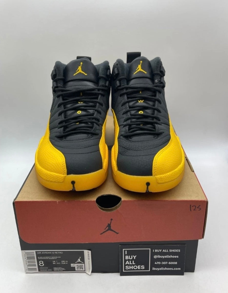 Jordan 12 Retro Black University Gold 8 (Lightly Worn Pre-Owned)JordanBlack/University Gold - Image 2