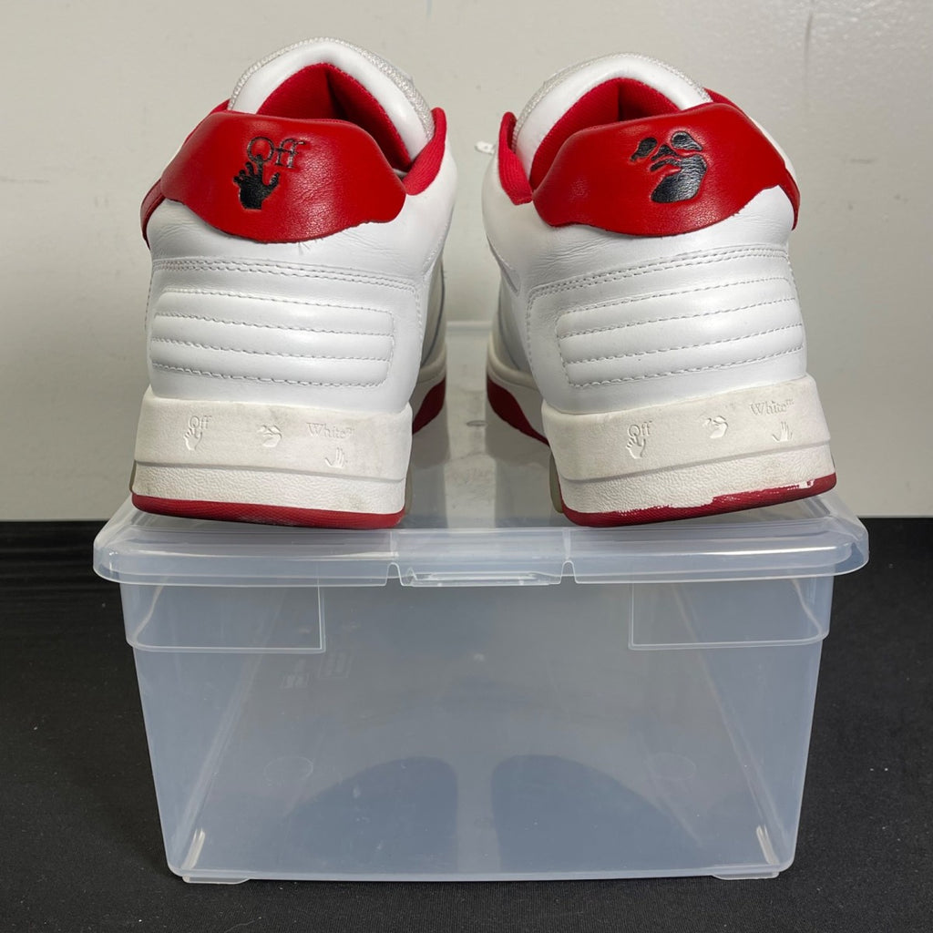 OFF-WHITE Out Of Office OOO Low Tops White Red White Tag 46 (Moderately Worn Pre-Owned)OFF-WHITEWhite/Red - Image 4