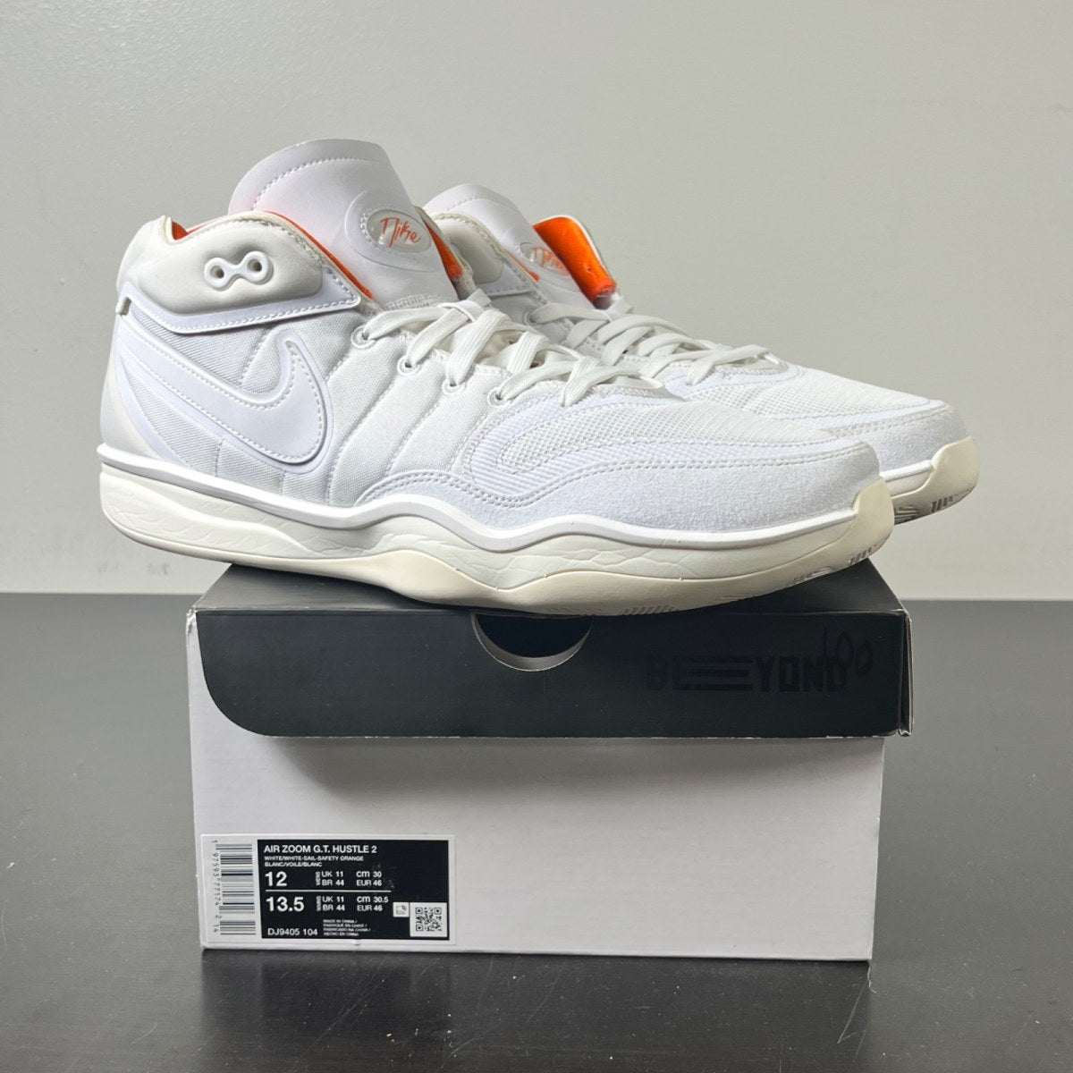 Nike Air Zoom GT Hustle 2 White Sail 12 (Lightly Worn Pre-Owned)NikeWhite/Sail/Safety Orange/White - Image 1