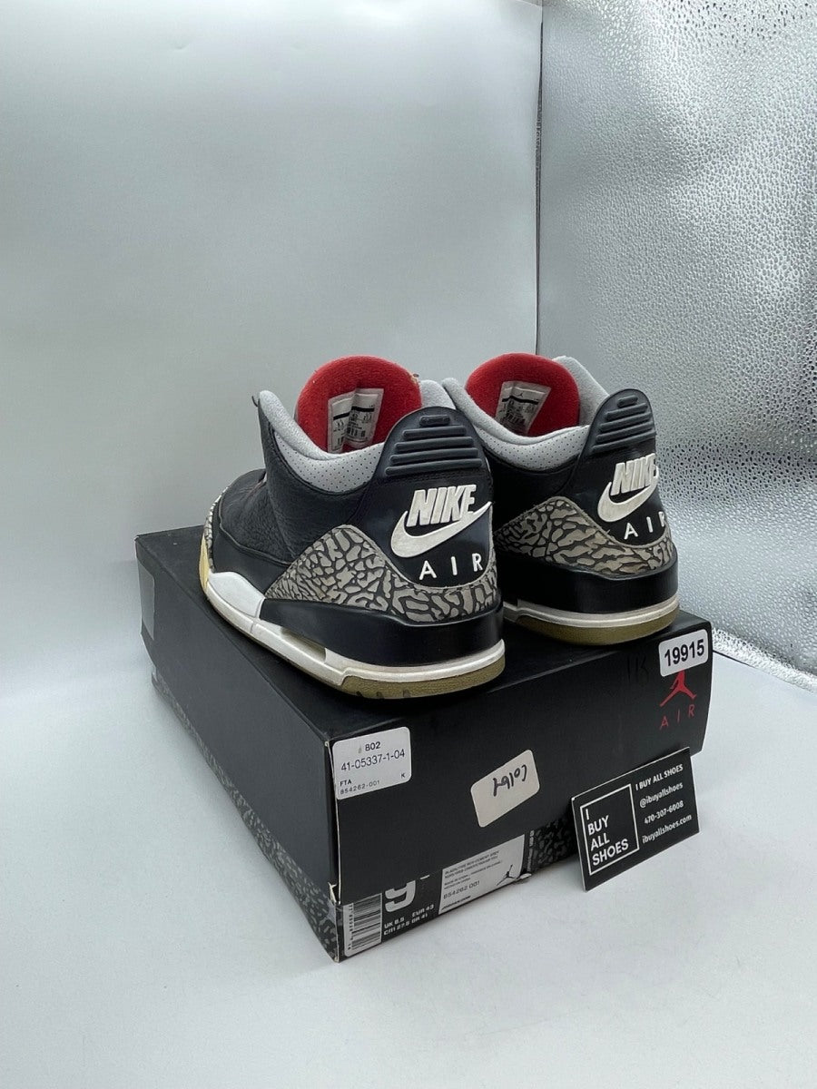 Jordan 3 Retro Black Cement (2018) 9.5 (Heavily Worn Pre-Owned) - Image 4