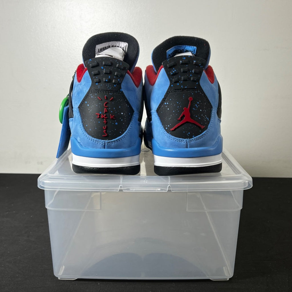 Jordan 4 Retro Travis Scott Cactus Jack 10 (New Pre-Owned)JordanUniversity Blue/Black-Varsity Red - Image 4