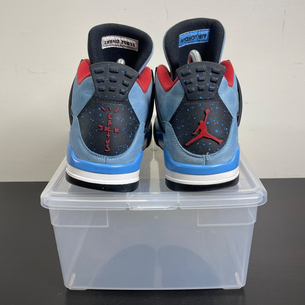 Jordan 4 Retro Travis Scott Cactus Jack 10.5 (Moderately Worn Pre-Owned)JordanUniversity Blue/Black-Varsity Red - Image 4