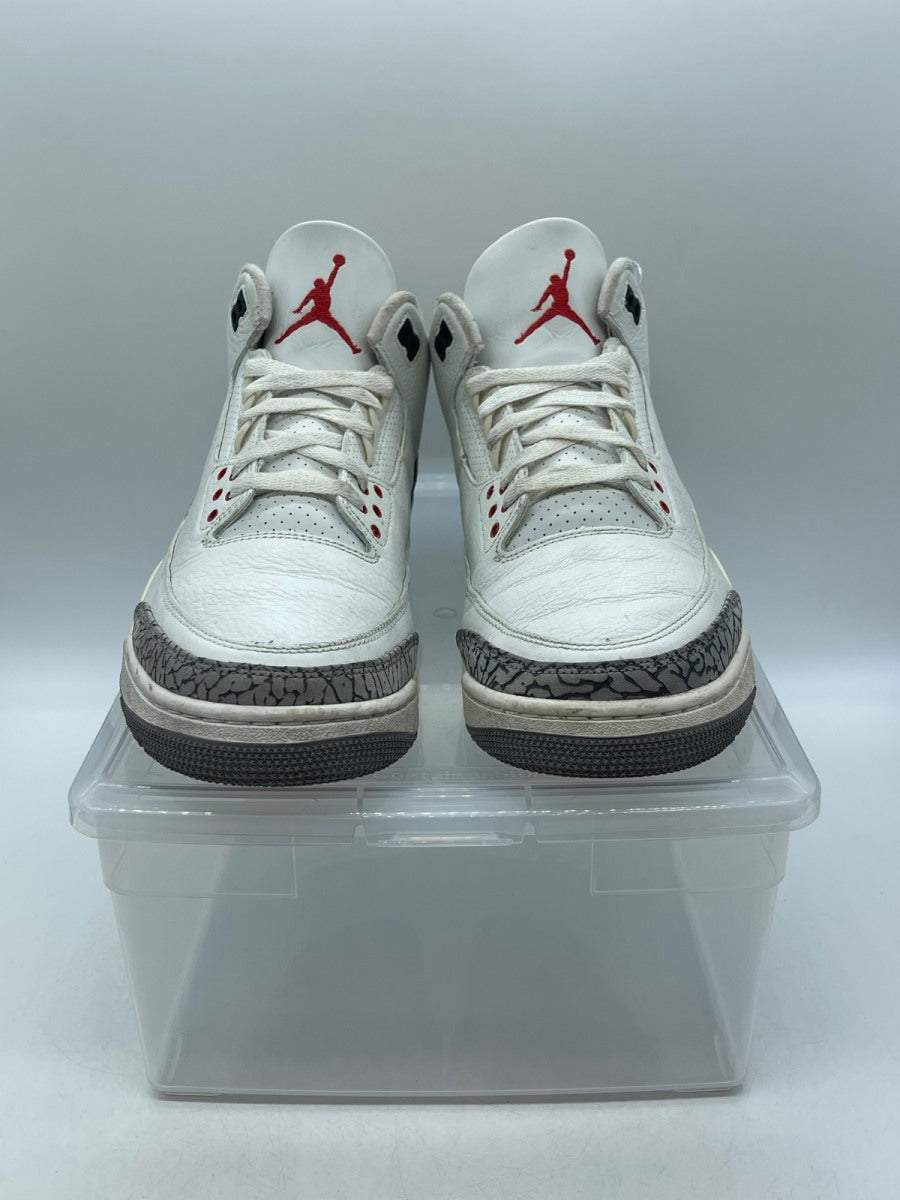 Jordan 3 Retro White Cement Reimagined 11 (Moderately Worn Pre-Owned)JordanSummit White/Fire Red/Black/Cement Grey - Image 2