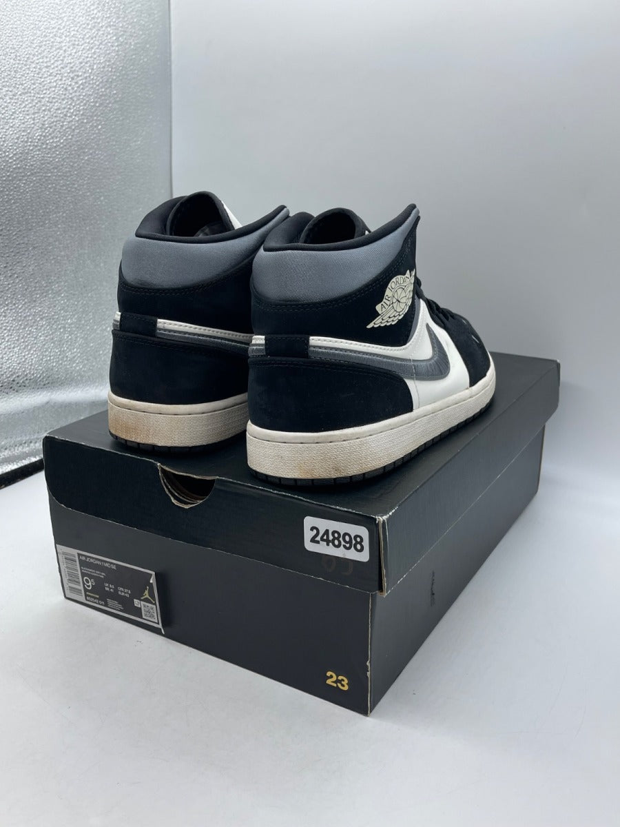 Jordan 1 Mid Satin Grey Toe 9.5 (Moderately Worn Pre-Owned)JordanBlack/Smoke Grey-Sail - Image 5