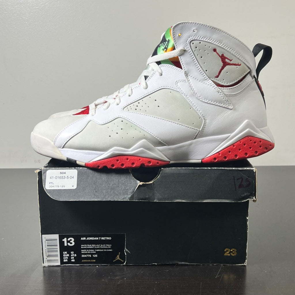 Jordan 7 Retro Hare (2015) 13 (Lightly Worn Pre-Owned)JordanWhite/True Red-Light Silver-Tourmaline - Image 3