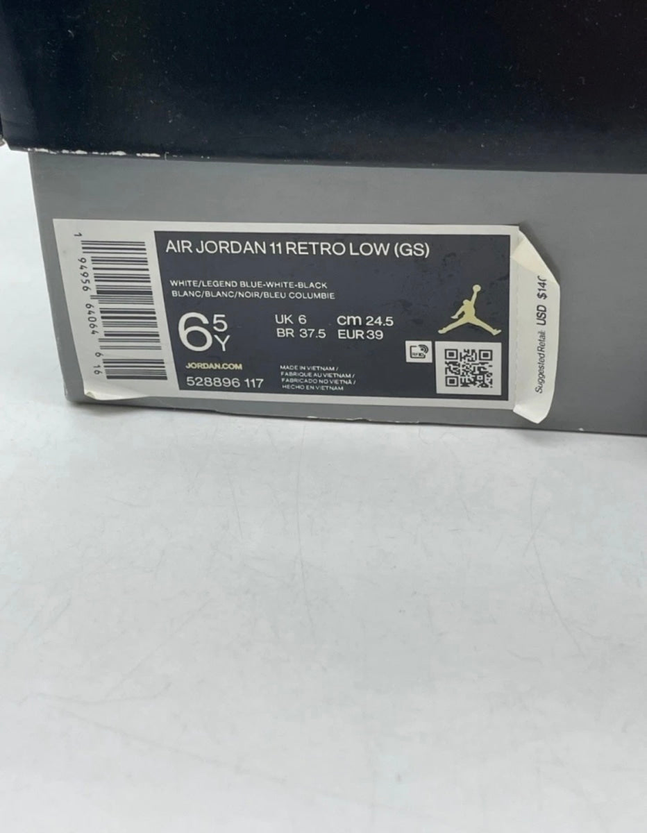 Jordan 11 Retro Low Legend Blue (GS) 6Y (Lightly Worn Pre-Owned)JordanWhite/White-Black-Legend Blue - Image 7