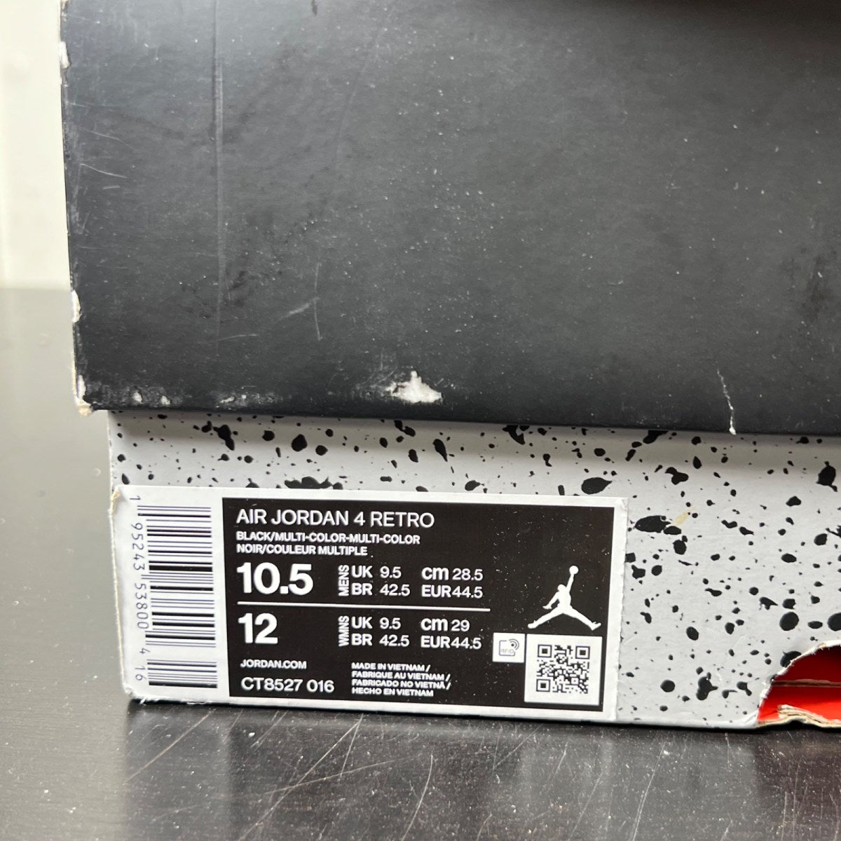 Jordan 4 Retro Red Thunder 10.5 (Lightly Worn Pre-Owned)JordanBlack/Multi-Color-Multi-Color-Crimson - Image 6