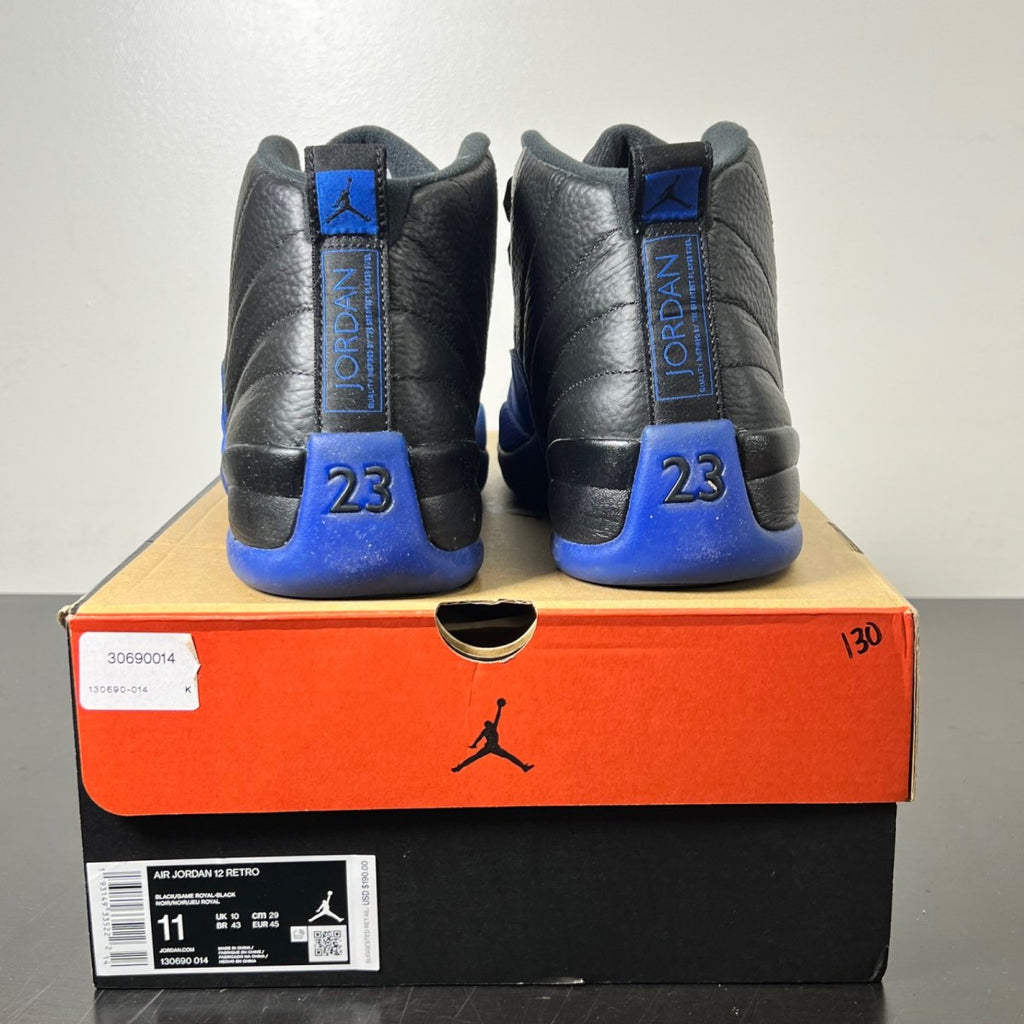 Jordan 12 Retro Black Game Royal 11 (Lightly Worn Pre-Owned)JordanBlack/Game Royal-Black - Image 5