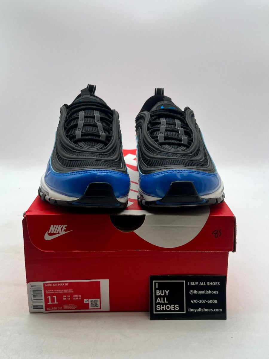 Nike Air Max 97 Black Blue Nebula 11 (Lightly Worn Pre-Owned) - Image 2