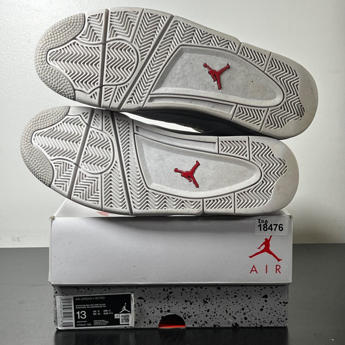 Jordan 4 Retro White Oreo (2021) 13 (Moderately Worn Pre-Owned)JordanWhite/Tech Grey-Black-Fire Red - Image 5