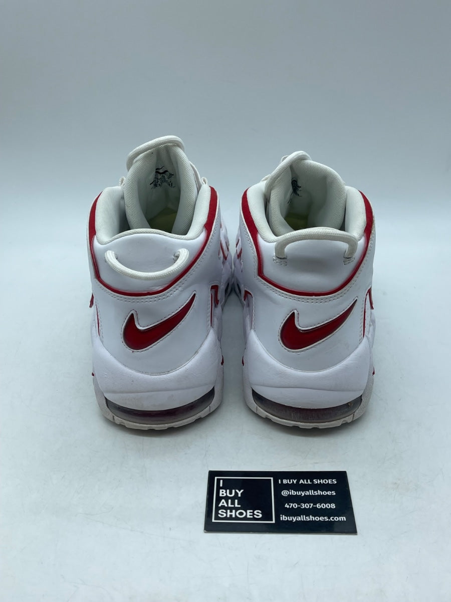 Nike Air More Uptempo White Varsity Red Outline 12 (Moderately Worn Pre-Owned) - Image 3
