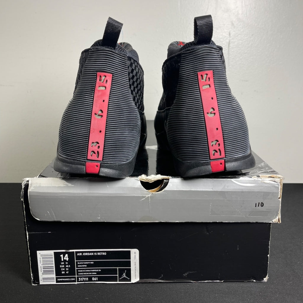 Jordan 15 Retro Black Varsity Red (Size 14) - Image 4