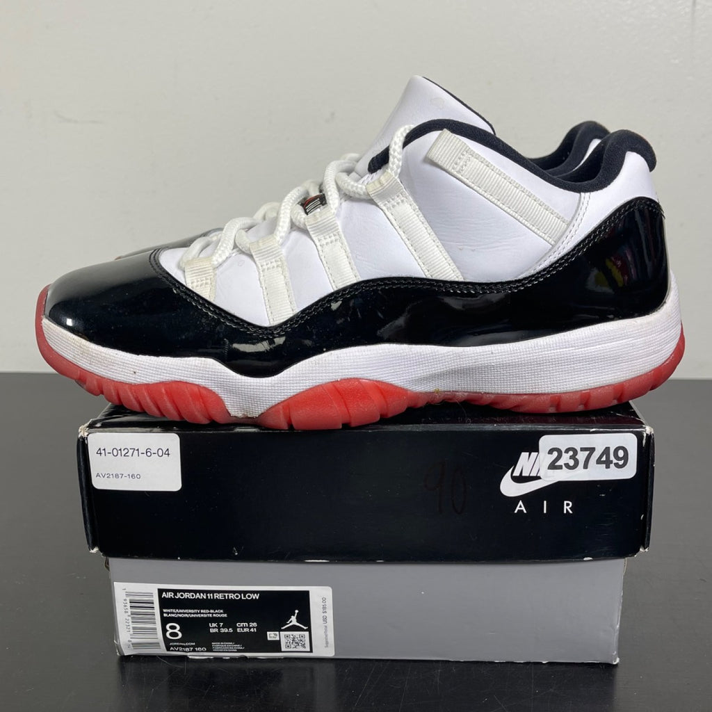 Jordan 11 Retro Low Concord Bred 8 (Moderately Worn Pre-Owned)JordanWhite/Gym Red-Black-True Red - Image 3