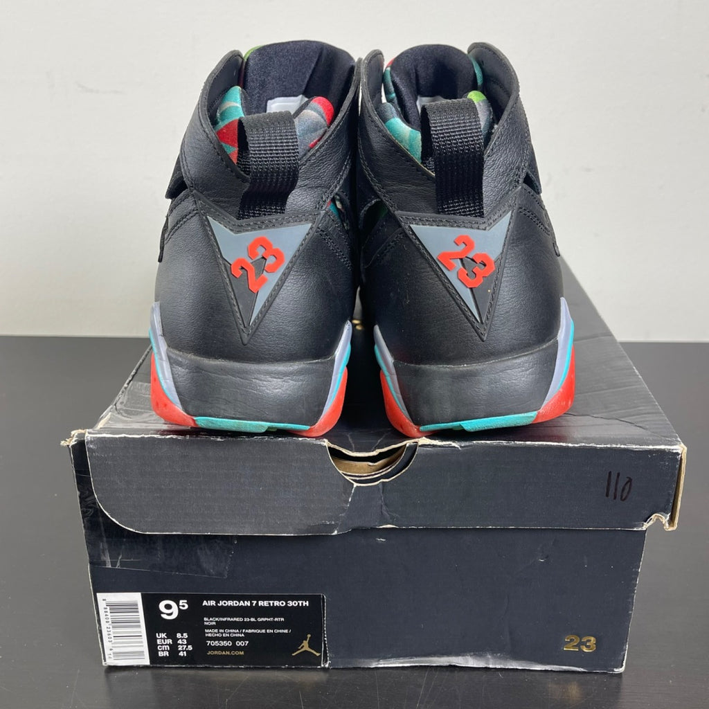 Jordan 7 Retro Barcelona Nights 9.5 (Moderately Worn Pre-Owned)JordanBlack/Blue Graphite-Retro-Infrared 23 - Image 4