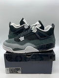 Jordan 4 Retro Fear (2024) 12 (Moderately Worn Pre-Owned)JordanBlack/White/Anthracite/Black/Pure Platinum - Image 1