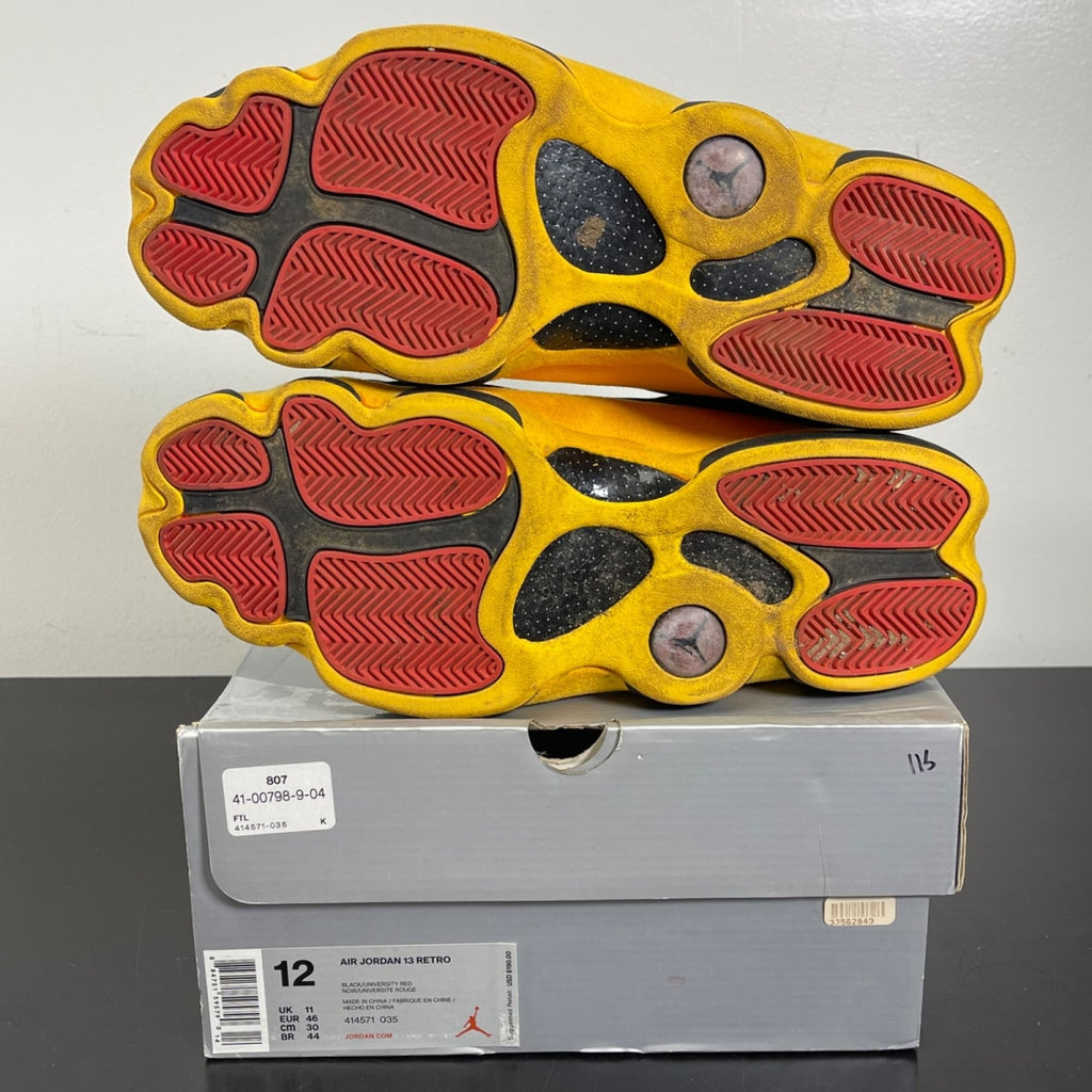 Jordan 13 Retro Carmelo Anthony Class Of 2002 (B-Grade) 12 (Moderately Worn Pre-Owned)JordanBlack/University Red-University Gold - Image 5