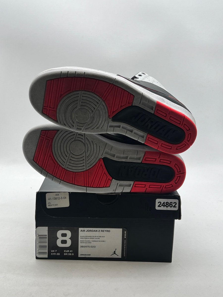 Jordan 2 Retro Infrared Cement 8 (Lightly Worn Pre-Owned)JordanBlack/Infrared 23-Pure Platinum-White - Image 8