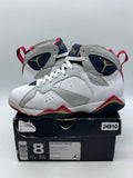 Jordan 7 Retro Olympic (2012) 8 (Moderately Worn Pre-Owned)JordanWhite/Metallic Gold-Obsidian-True Rd - Image 1