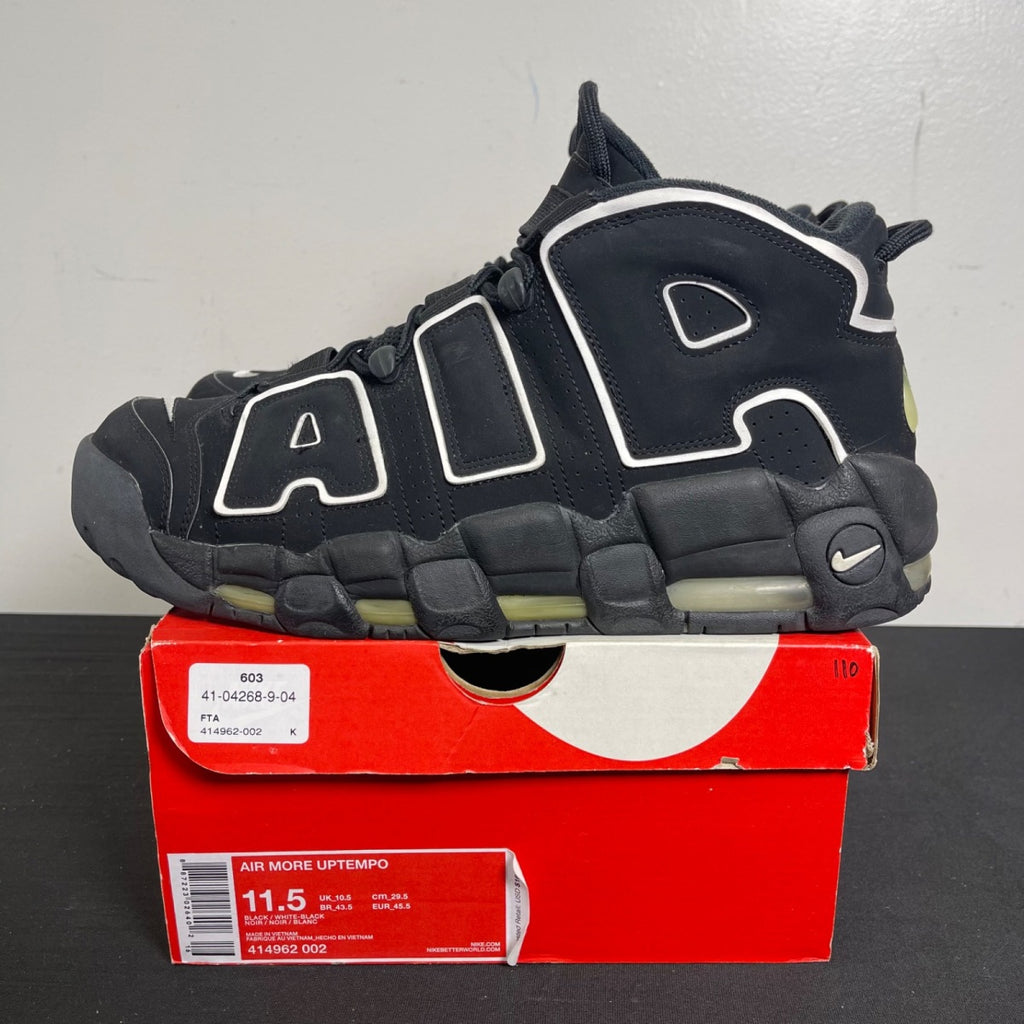 Nike Air More Uptempo Black White 11.5 (Moderately Worn Pre-Owned)NikeBlack/White - Image 3
