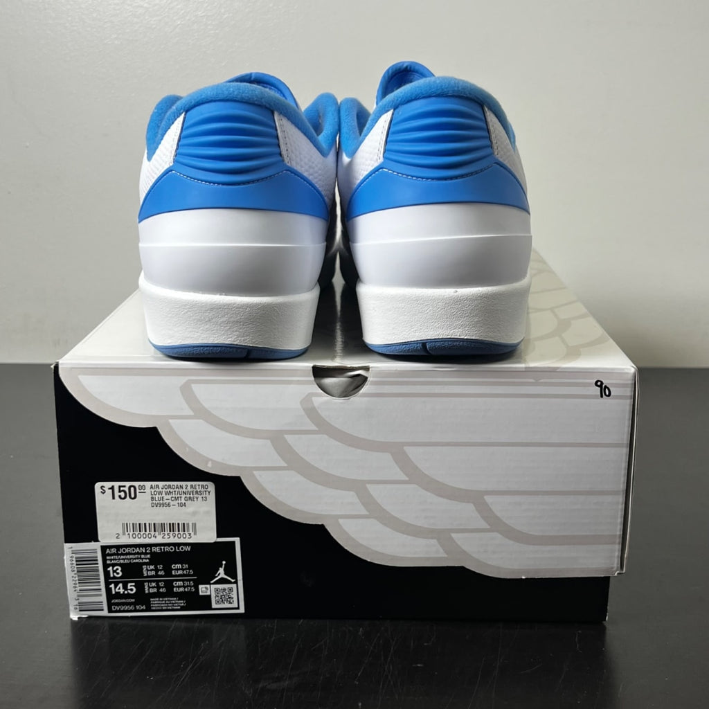 Jordan 2 Retro Low UNC 13 (Lightly Worn Pre-Owned)JordanWhite/University Blue-Cement Grey - Image 4