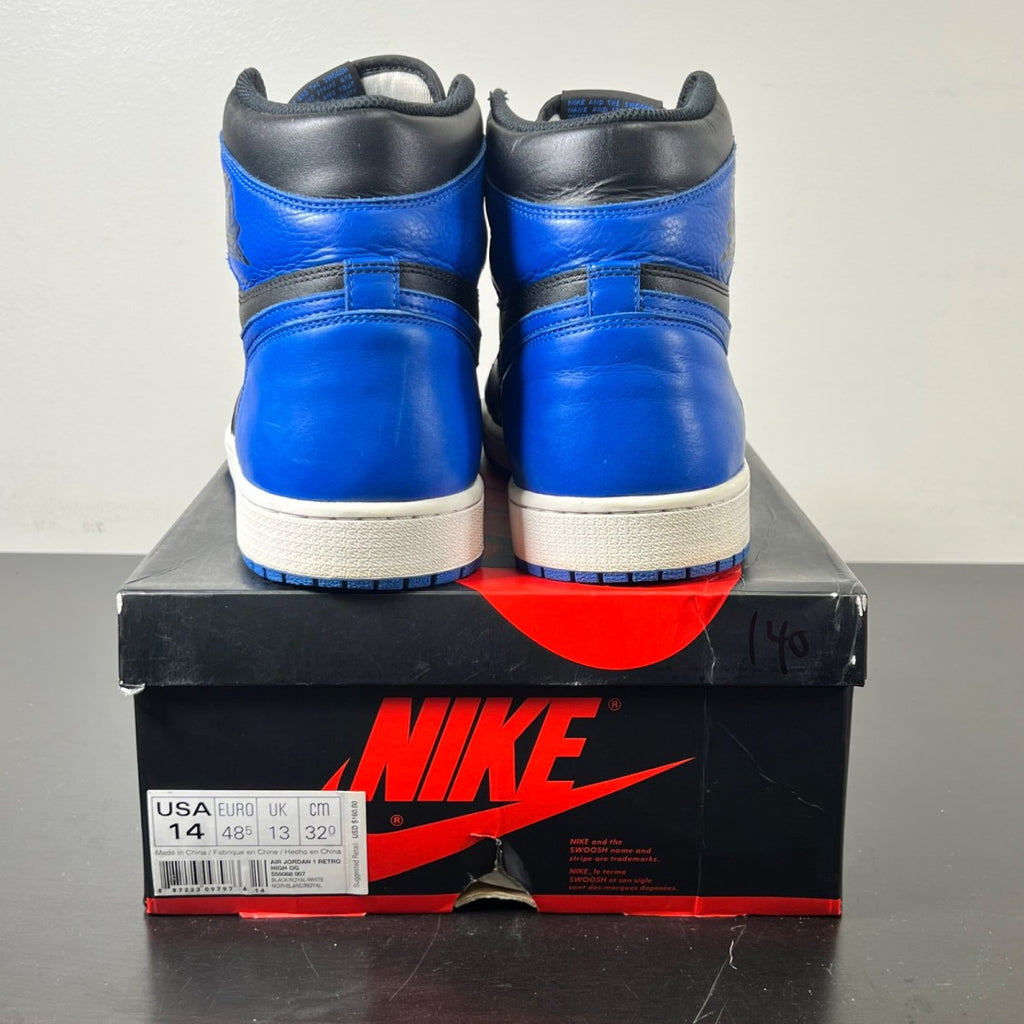 Jordan 1 Retro Royal (2017) 14 (Moderately Worn Pre-Owned)JordanBlack/Varsity Royal-White - Image 4