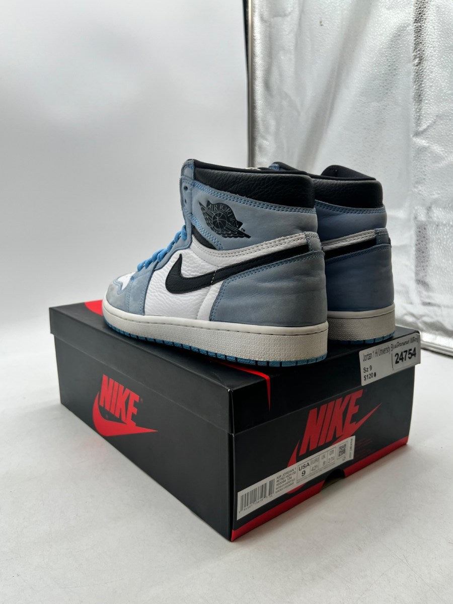 Jordan 1 Retro High OG University Blue 9 (Moderately Worn Pre-Owned)JordanWhite/University Blue-Black - Image 4