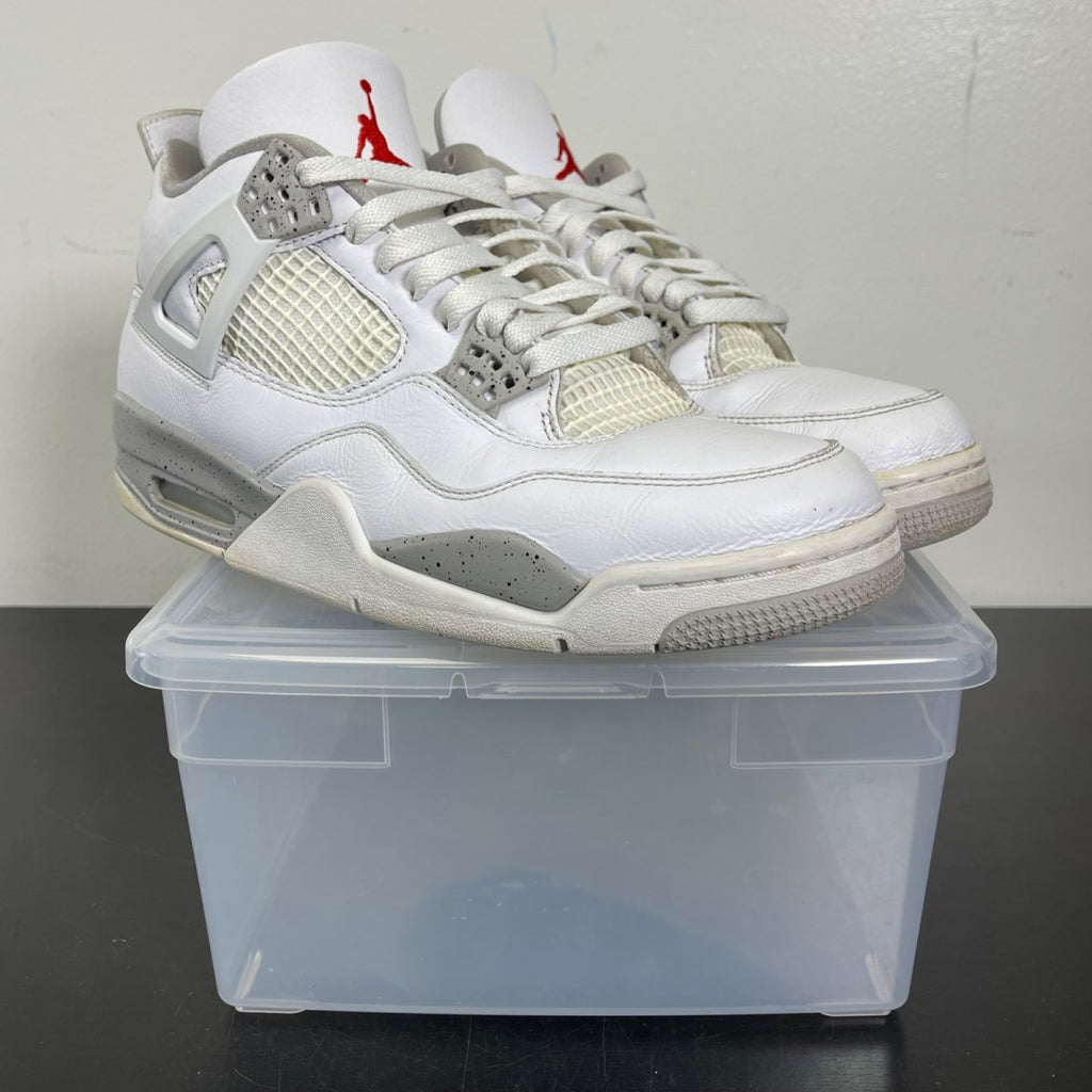 Jordan 4 Retro White Oreo (2021) 10 (Moderately Worn Pre-Owned)JordanWhite/Tech Grey-Black-Fire Red - Image 1