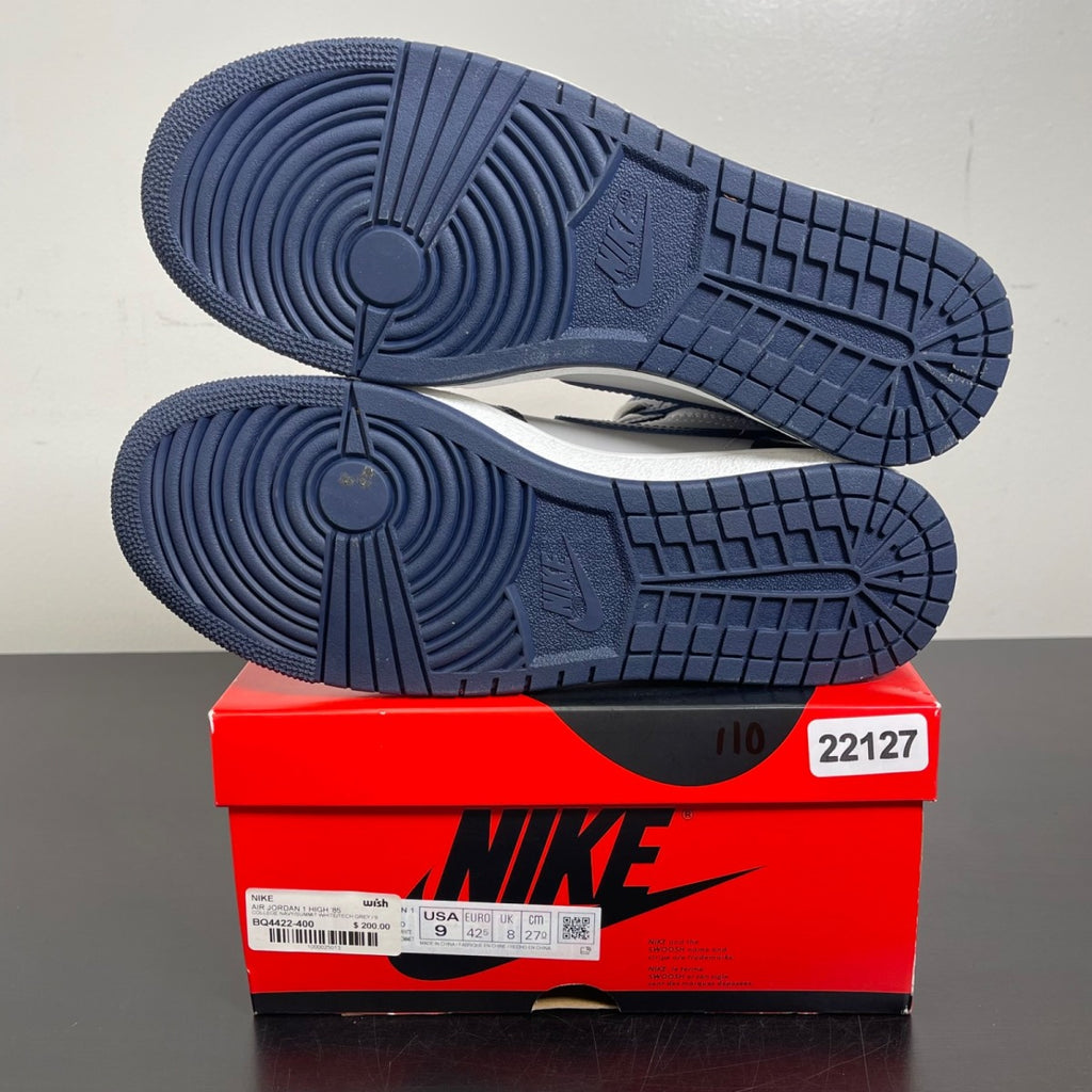 Jordan 1 Retro High '85 Georgetown 9 (Moderately Worn Pre-Owned)JordanCollege Navy/Summit White-Tech Grey - Image 5