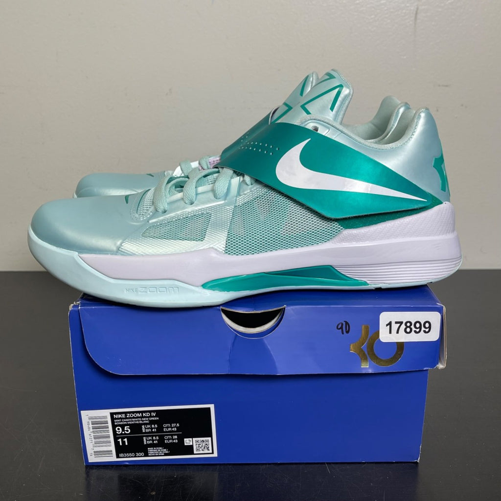 Nike KD 4 Easter (2025) 9.5 (Moderately Worn Pre-Owned)NikeMint Candy/White/New Green - Image 3