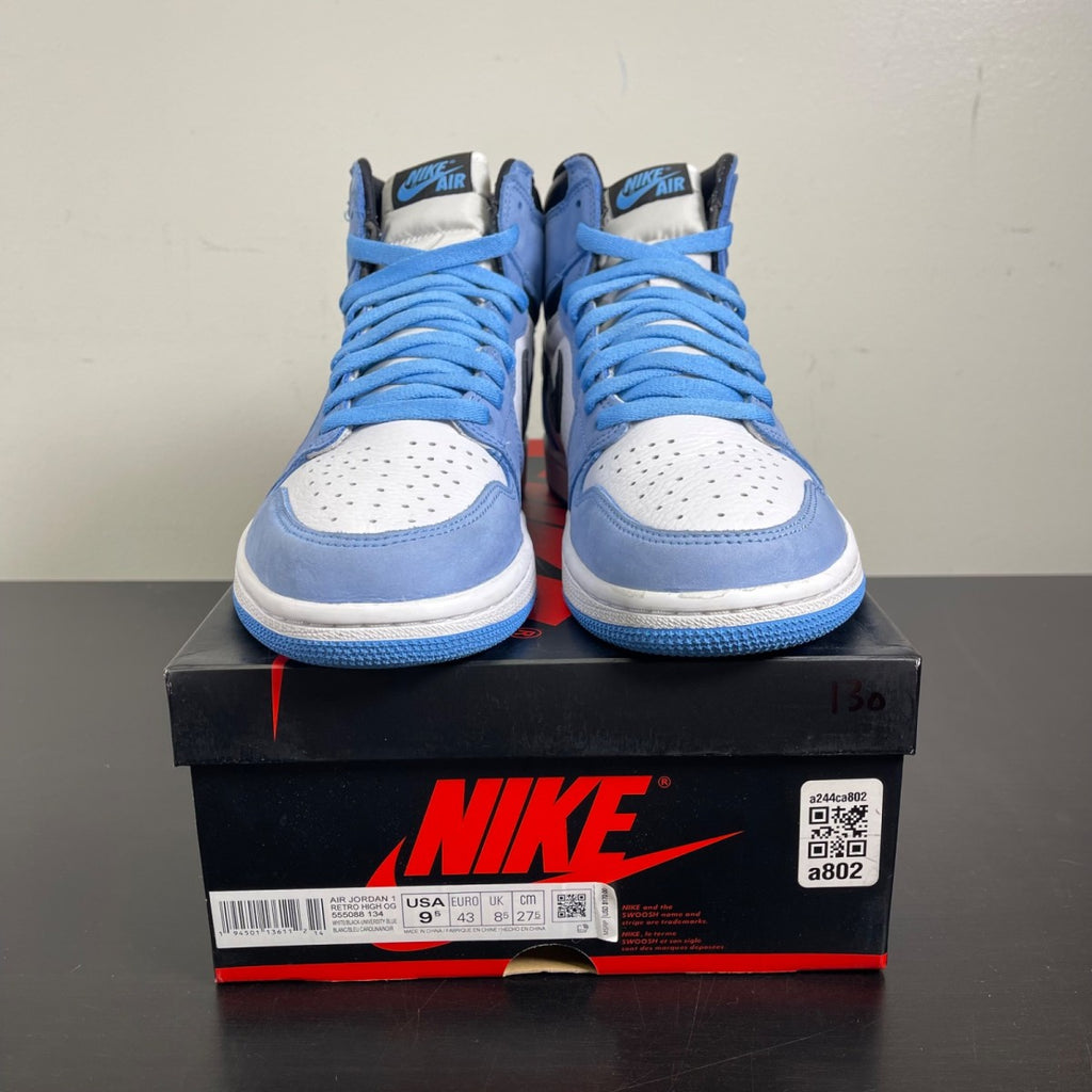 Jordan 1 Retro High OG University Blue 9.5 (Moderately Worn Pre-Owned)JordanWhite/University Blue-Black - Image 2