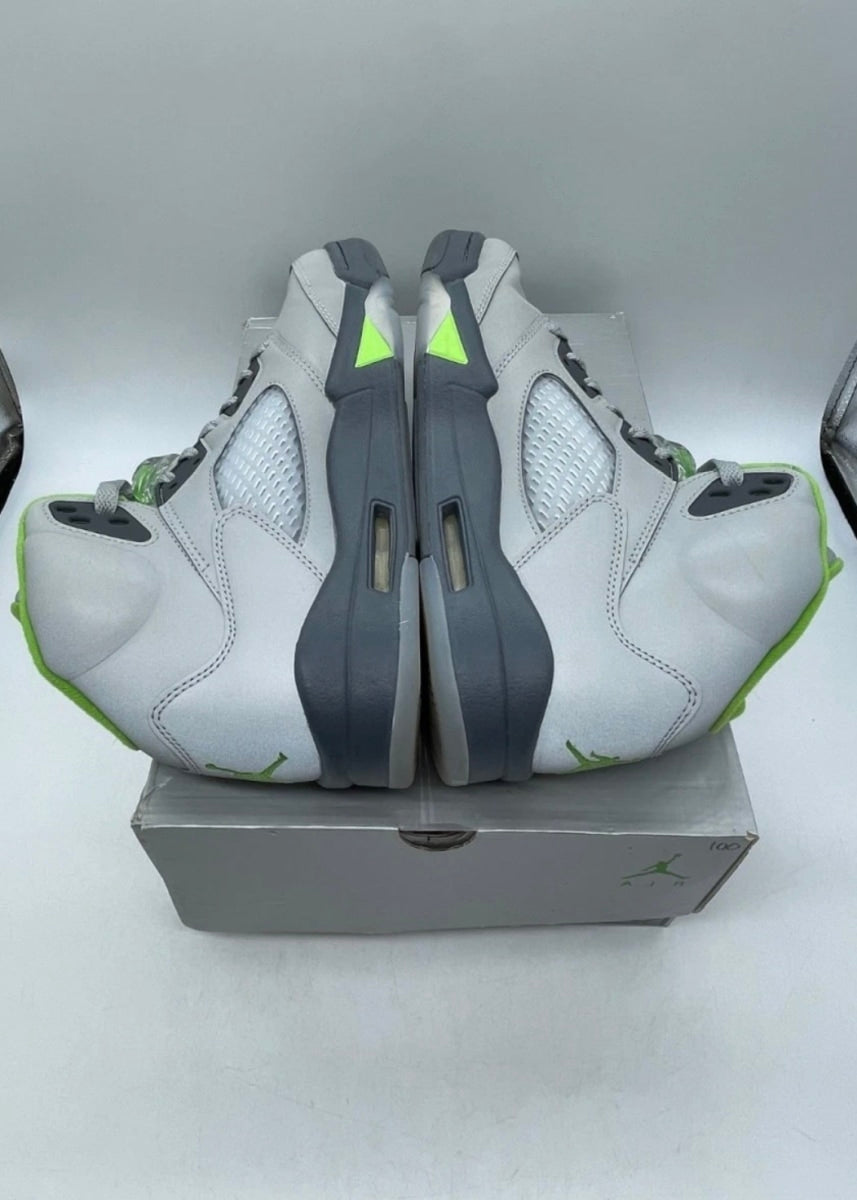 Jordan 5 Retro Green Bean (2022) 8 (Lightly Worn Pre-Owned)JordanSilver/Green Bean-Flint Grey - Image 4
