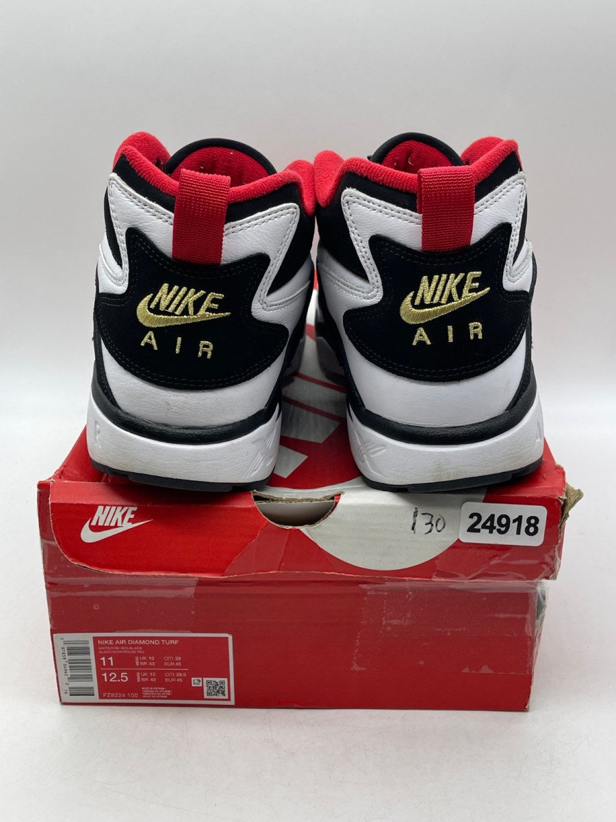 Nike Air Diamond Turf 49ers (2025) 11 (Moderately Worn Pre-Owned)NikeWhite/Fire Red/Black/Metallic Gold - Image 3
