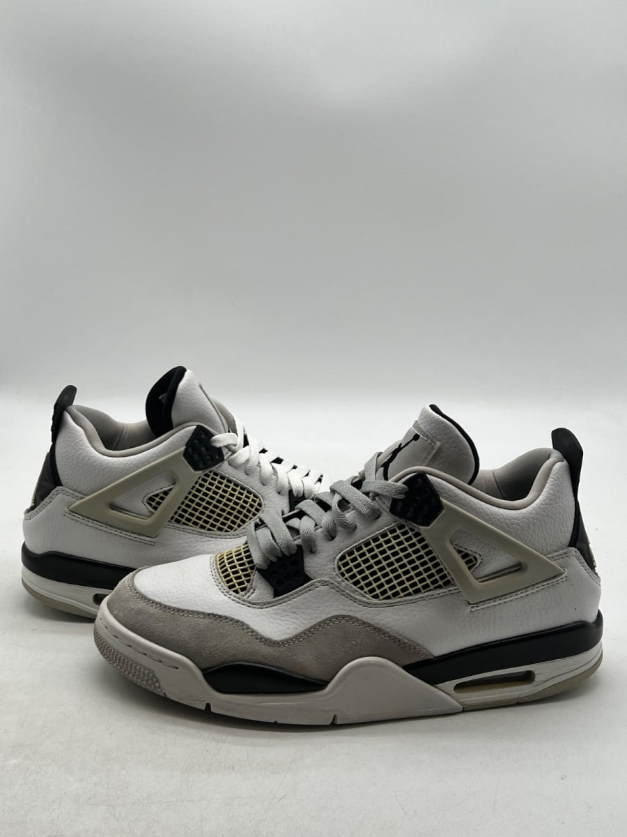 Jordan 4 Retro Military Black 10 (Moderately Worn Pre-Owned)JordanWhite/Black-Neutral Grey - Image 1