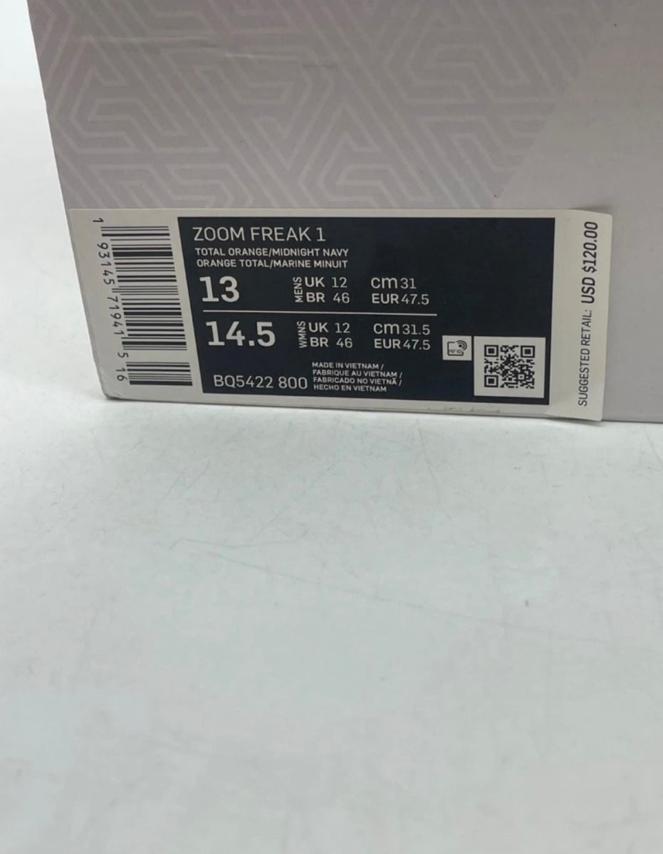 Nike Zoom Freak 1 Antetokounbros 13 (Lightly Worn Pre-Owned)NikeTotal Orange/Midnight Navy-White-Photo Blue - Image 9