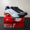 Nike Shox R4 Blue Tint Total Orange Black Metallic Silver (Women's) (Size 11W) - aux