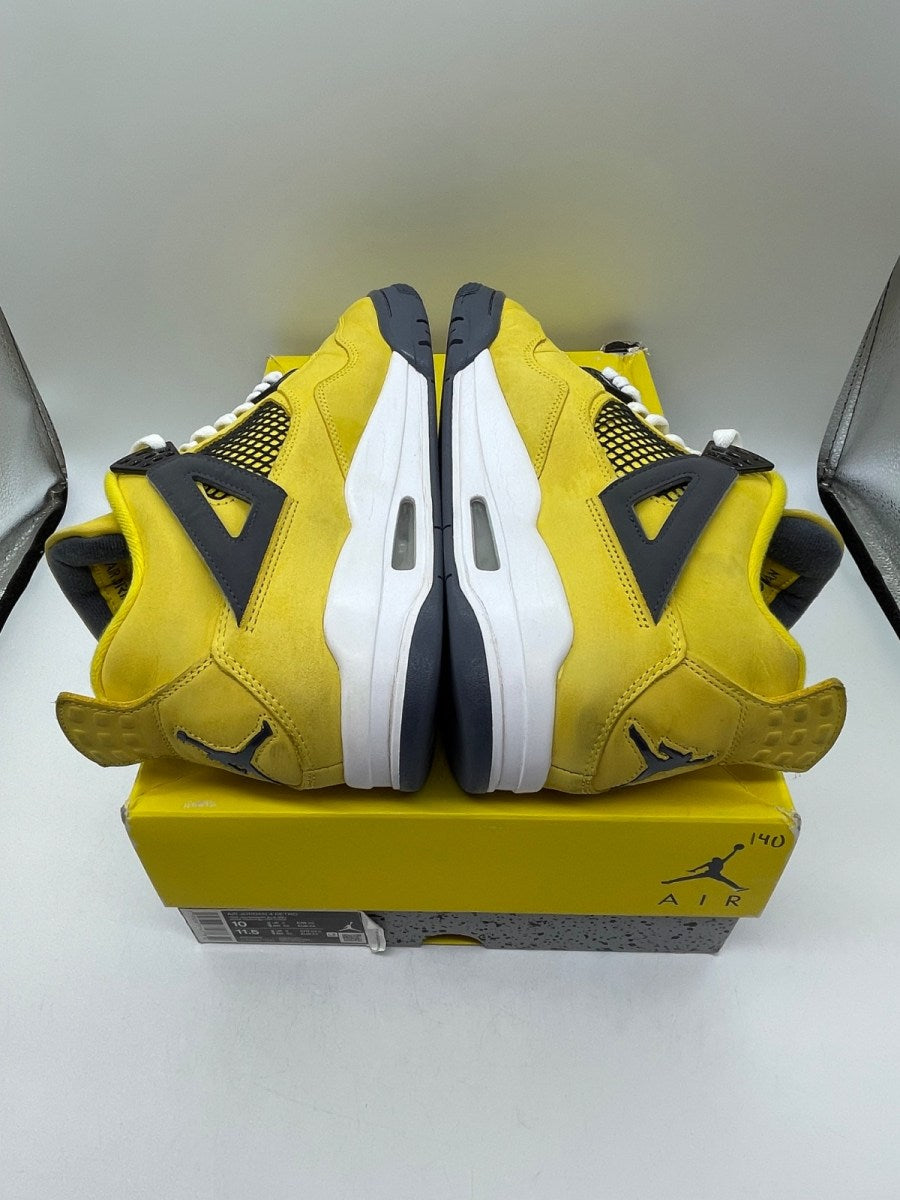 Jordan 4 Retro Lightning (2021) 10 (Moderately Worn Pre-Owned)JordanTour Yellow/White-Dark Blue Grey - Image 6