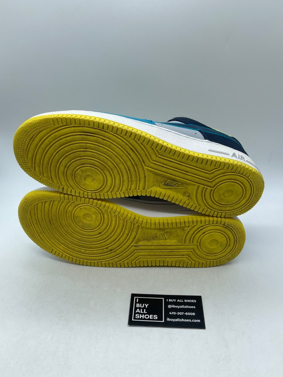 Nike Air Force 1 Low Wolf Grey Midnight Navy Tropical Teal 12 (Moderately Worn Pre-Owned) - Image 7