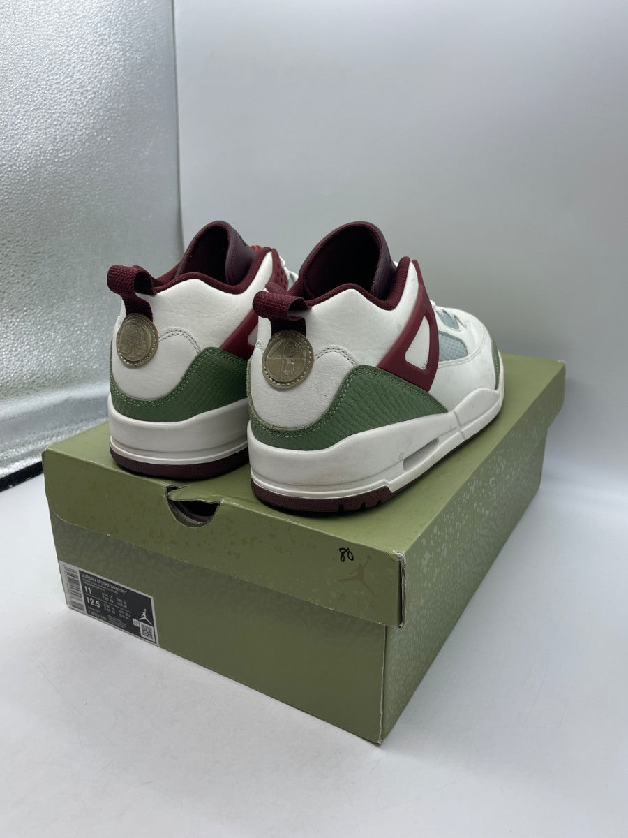 Jordan Spizike Low Chinese New Year (2024) 11 (Moderately Worn Pre-Owned)JordanSail/Oil Green-Dark Team Red-Metallic Gold Grain - Image 5
